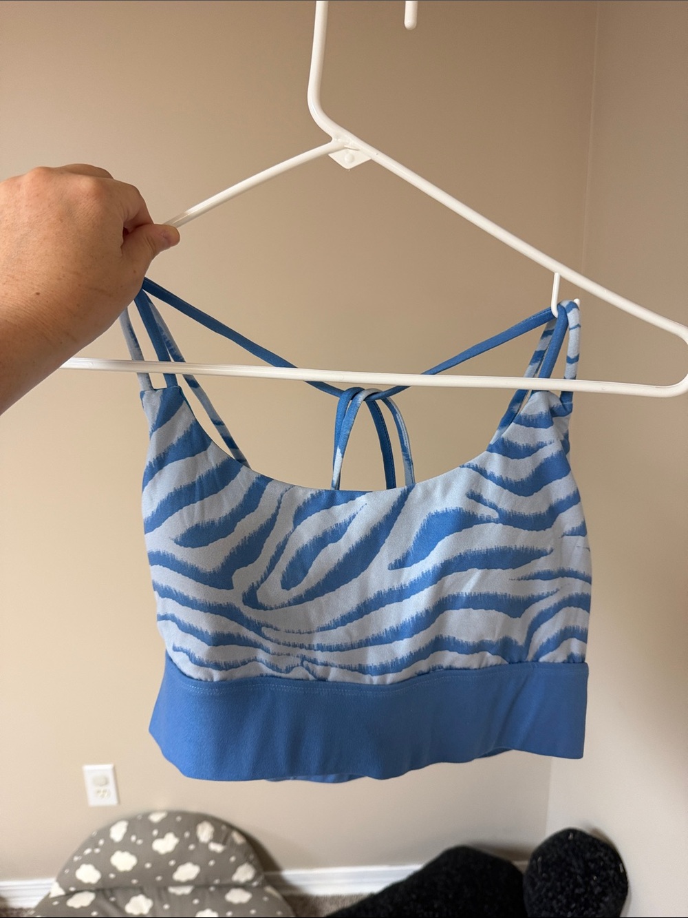 Silverwind Blue Zebra-Print Low-Impact Sports Bralette